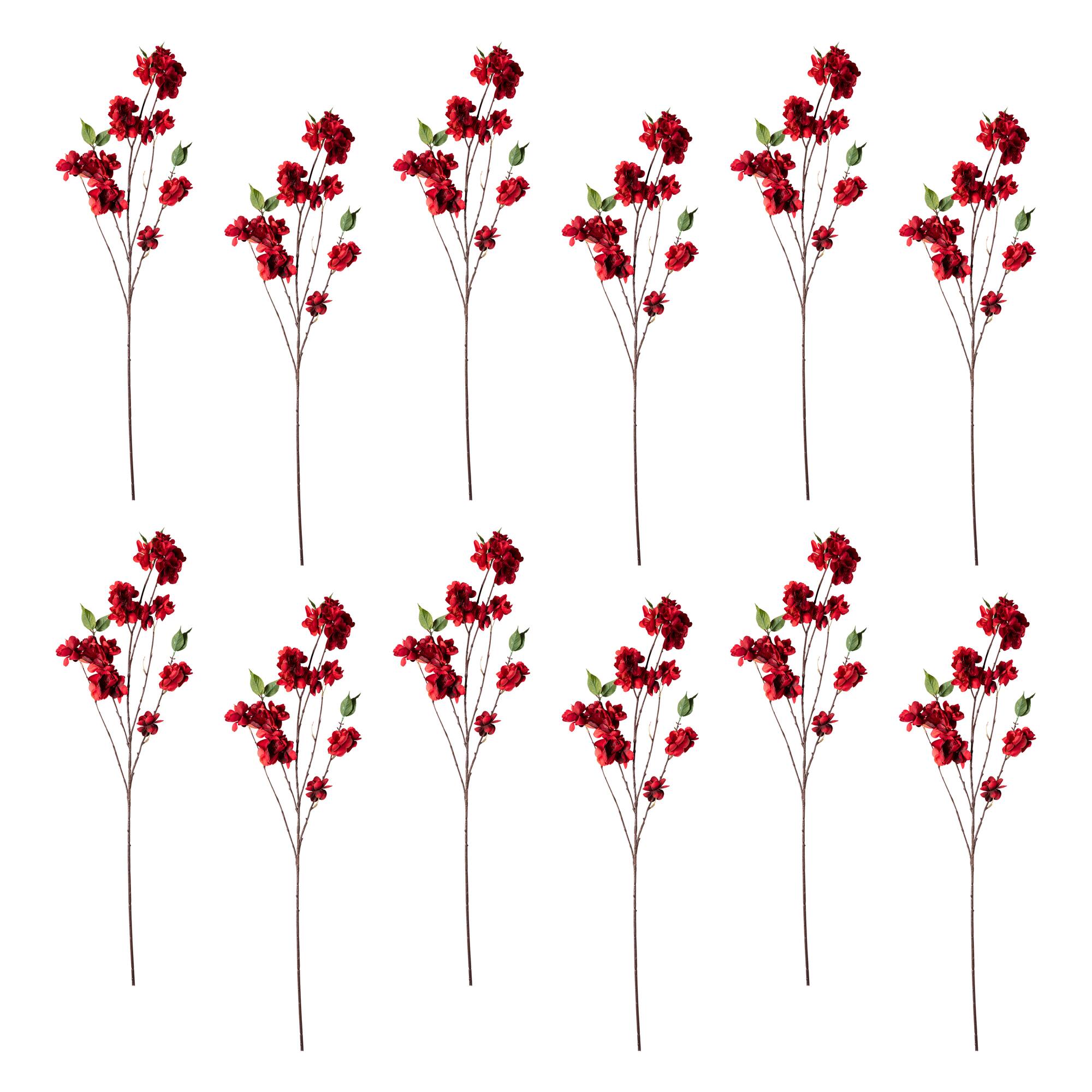 12 Pack: Red Apple Blossom Branch Spray by Ashland®